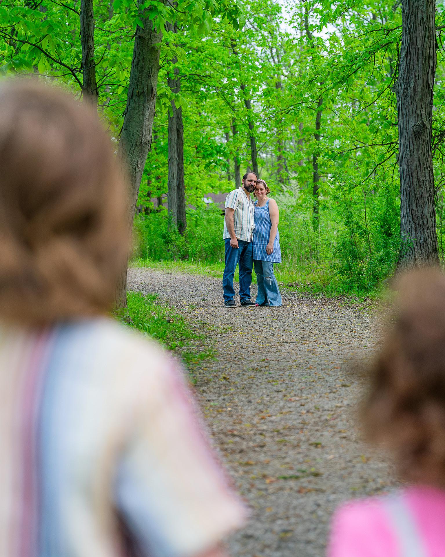 Mom and dad with kiddos looking in awe